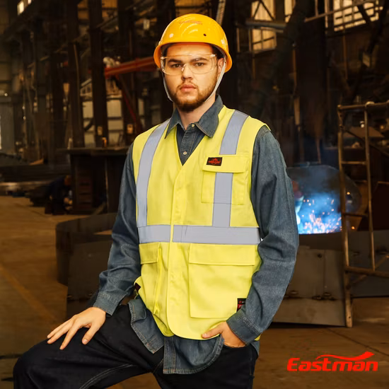 Оптовая продажа спецодежды Hi Vis настраиваемый светоотражающий жилет из полиэстера