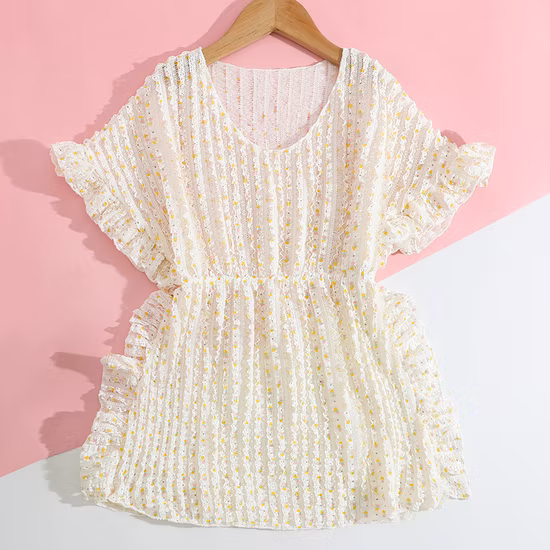 Летняя одежда с цветочным дизайном на заказ, детское тонкое платье без рукавов с бантом, модная одежда для девочек, платье, детское платье, одежда для девочек